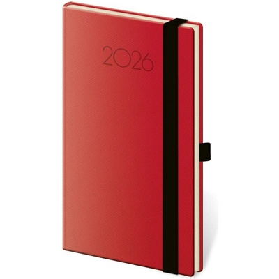 Helma 365 Diář 2026 týdenní kapesní Nový Praga červený 580544