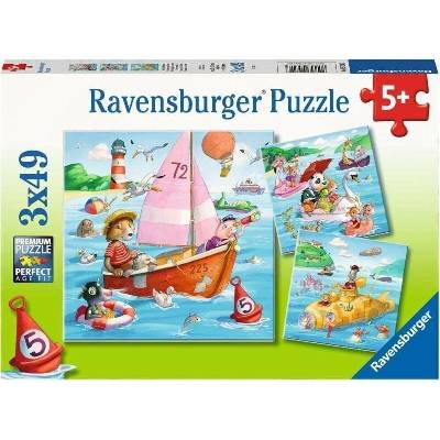 RAVENSBURGER Zvířátka a vodní plavidla 3x49 dílků