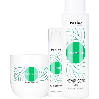 Papino Cosmetics Дълбоко подхранващ комплект с масло от конопено семе Papino Cosmetics Hemp Shampoo