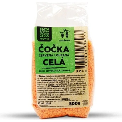 Country Life šošovica červená lúpaná 0,5 kg