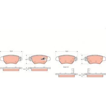 Sada brzdových platničiek kotúčovej brzdy TRW GDB1352
