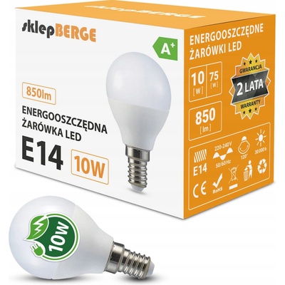 ecoPLANET 10x LED žiarovka E14 G45 8W 700lm neutrálna biela