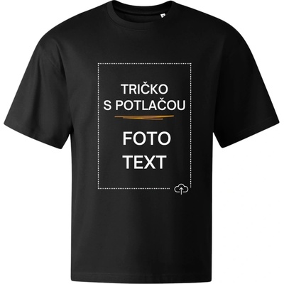 Oversized tričko s potlačou čierna