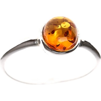 Reblan Strieborný prsteň s jantárom GLARETE REPR160