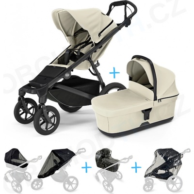 Thule set 5v1 Urban Glide 4-wheel Soft beige 2024 + korba Soft beige + pláštěnky + ochranná síť – Zboží Dáma