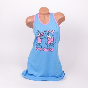 Нощница в син цвят с апликация на мечета