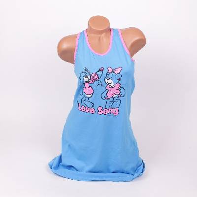 Нощница в син цвят с апликация на мечета