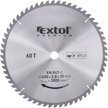 EXTOL PREMIUM Kotouč pilový s sk plátky, o 400x3,6x30mm, 60t 8803257