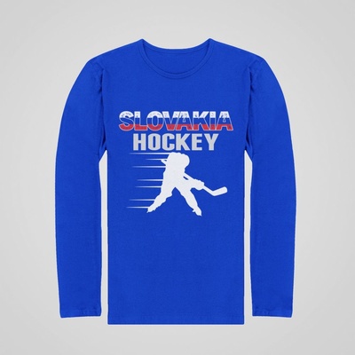 Tričko Slovakia Hockey s dlhým rukávom modrá