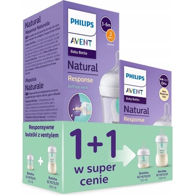 Philips Avent kojenecká láhev anti colic Natural Response Airfree 125 + 260 ml 2 ks