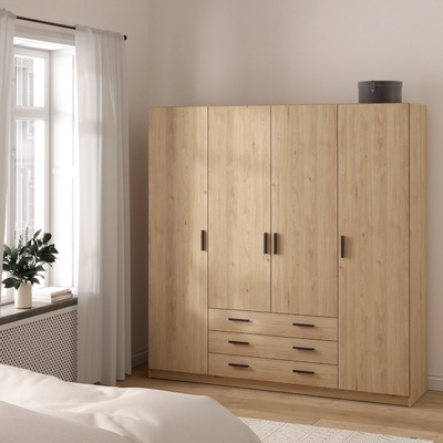 Гардероб четирикрилен Sprint 4D3S Дъб Jackson Hickory