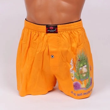 Image 1 of Мъжки памучен боксер в оранжев цвят със забавна картинка