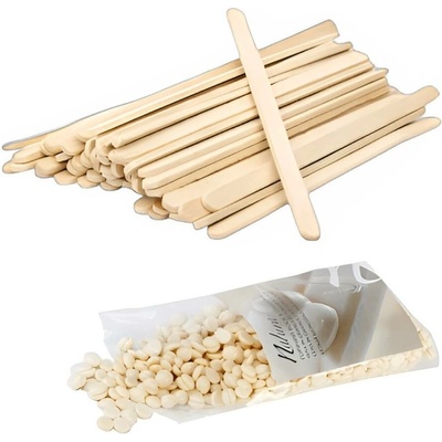 ITALWAX Depilační sada Filmový vosk White Chocolate 200 g + tenké špachtle 100 ks