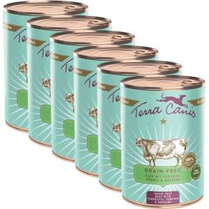 Terra Canis Без зърнени храни Говеждо с тиквички, тиква и риган 6 x 400 г