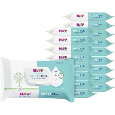 HiPP Soft & Pur мокри почистващи кърпички за деца от раждането им 18x48 бр