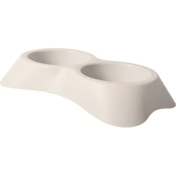 DUVO Bowl nuvola doppia 2 Beige - пластмасова купа - двойна, за вода или храна, 20 x 35 x 6 см, Белгия - 162215