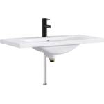 vidaXL Мивка за баня с кран и отвод Матово черно 81 x 40 x 17, 5 см (890237)
