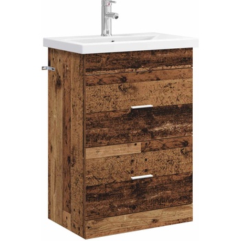 vidaXL Комплект мебели за баня Старо дърво 61 x 40 x 84, 5 см (3404372)