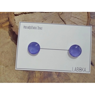 Laboka skleněné náušnice pecky modré 0001298