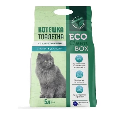 Eco Clean Box - котешка постелка от дървесни фибри /на пелети/