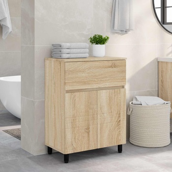 vidaXL Шкаф със светло за баня Дъб сонома 60 x 35 x 80 см (889417)