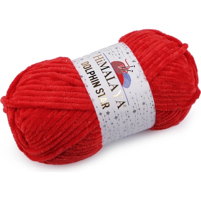 Pletací žinylková příze s lurexovým vláknem Dolphin Star 100 g Varianta: 6 (92118) červená, Balení: 1 ks 52785/131243/245871