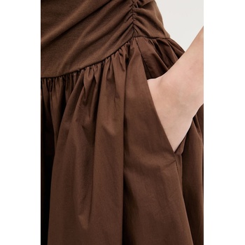 Never Fully Dressed Рокля Never Fully Dressed в кафяво дълга разкроена NFDDR1632 (NFDDR1632)