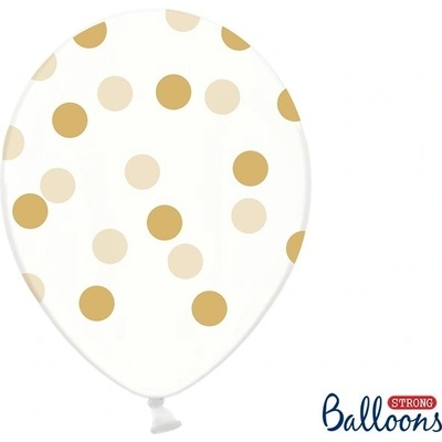 Party Deco SB14C 223 099G 6 Číre balóny s bodkami Crystal Clear 30cm