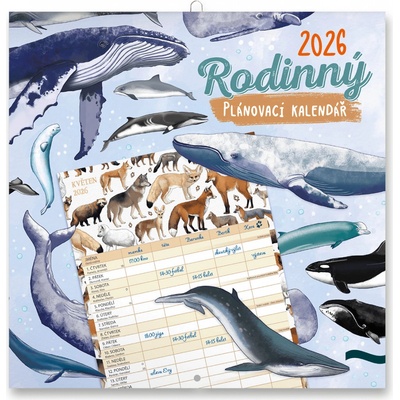 nástěnný Rodinný plánovací Animalium 30 x 30 cm 2026 – Sleviste.cz