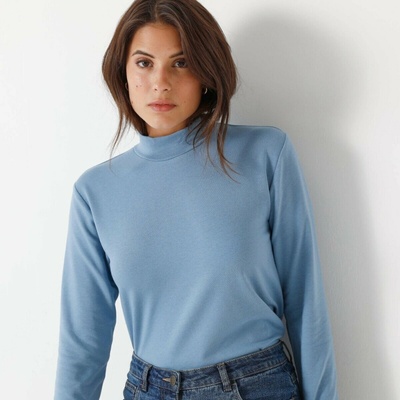 Blancheporte Moltonové hrejivé tričko so stojačikom modrosivá