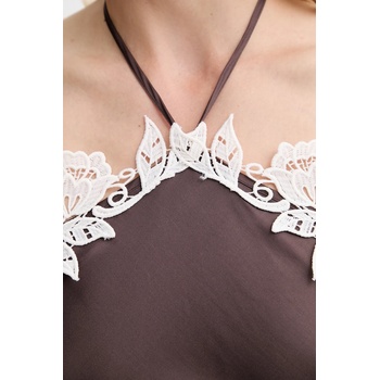 Patrizia Pepe Рокля Patrizia Pepe в кафяво дълга разкроена 2A2901 A586 (2A2901.A586)