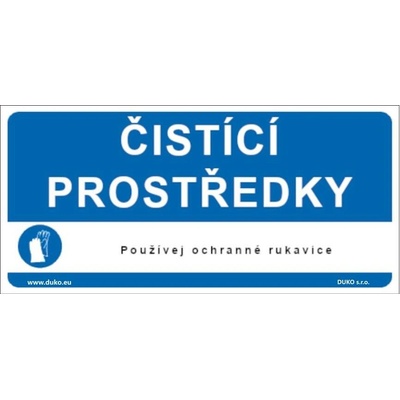 DUKO ČISTÍCÍ PROSTŘEDKY Formát: 300 x 150 mm, Materiál: plast 1 mm, samolepící vinylová fólie