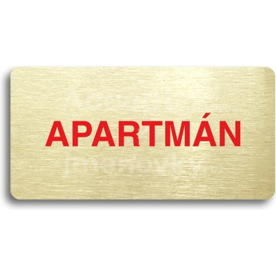 ACCEPT Piktogram APARTMÁN - zlatá tabulka - barevný tisk bez rámečku