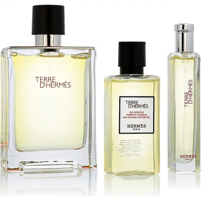 Hermès Terre D'Hermès EDT 100 ml + EDT 15 ml + sprchový gelna tělo i vlasy 40 ml varianta Travel Essentials