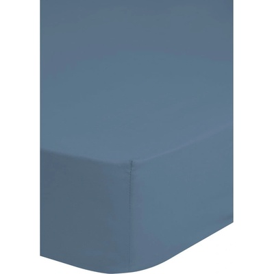 HIP Modré elastické prostěradlo z bavlněného saténu 180x200