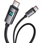 Mcdodo Кабел за данни - Mcdodo (CA-5610) - USB-C → USB-C, LED дисплей, 100W, бързо зареждане, 1.2m - Черен