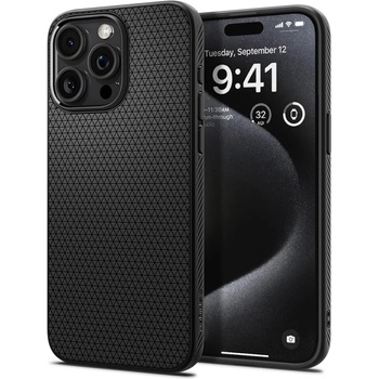 Spigen Удароустойчив Калъф Spigen Liquid Air за iPhone 15 Pro Max, ACS06562, Matte, Черен (ACS06562)