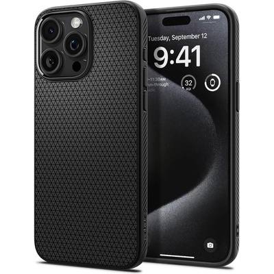 Spigen Удароустойчив Калъф Spigen Liquid Air за iPhone 15 Pro Max, ACS06562, Matte, Черен (ACS06562)