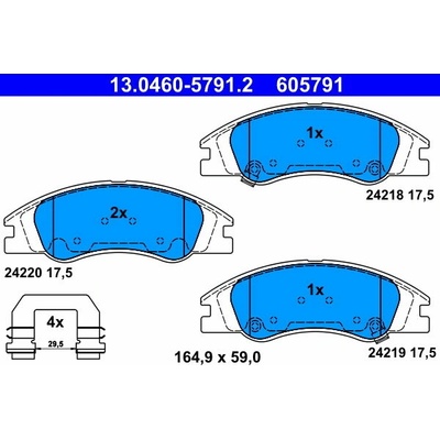 ATE 605791 Súprava brzdových doštičiek 13.0460-5791.2