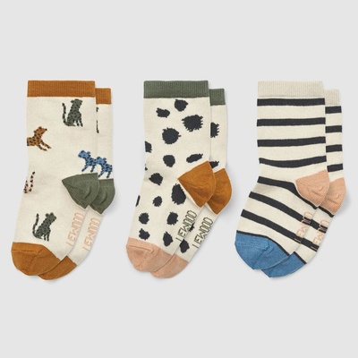 Liewood Silas 3 pack ponožek Leopard multi mix