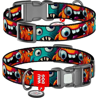 WAUDOG Obojek Nylon s QR Ozubené Příšerky