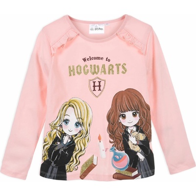 Dívčí tričko HARRY POTTER HOGWARTS růžová