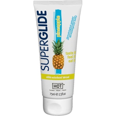 HOT Superglide Edible Waterbased Lubricant Pineapple 75ml