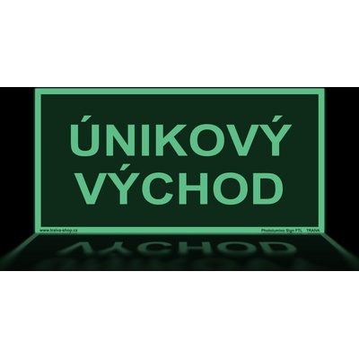 Traiva s.r.o Únikový východ Verze: Plast 400 x 200 mm tl. 1.1 mm - fotoluminiscenční - Kód: 10842