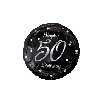 Godan Fóliový balón černo stříbrný 50
