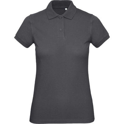 B&C Inspire Polo /women Dámske piqué polo z bio bavlny sivá dark