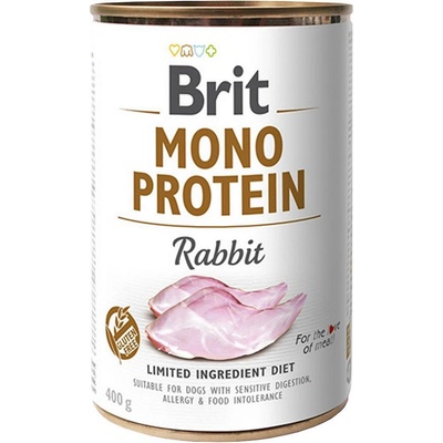 Brit Консервирана храна за кучета brit mono protein rabbit - със 76% прясно заешко месо 0.400 кг