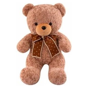 LEAN Toys Plush Mascot Cuddly Toy Teddy Bear With Bow Polka Dots 45cm