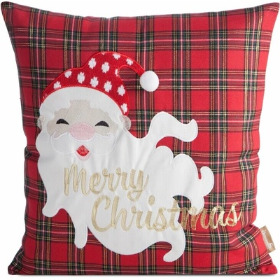 Takoy Vánoční povlak na polštář 45x45 cm červený s potiskem Santa Claus-HF-472047 | 45 x 45 cm