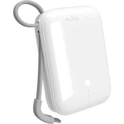 PURO Power Link 10 Plus 10000mAh Преносима батерия Powerbank с вграден USB-C кабел - бял (PUFCBB100C2USBCWHI)
